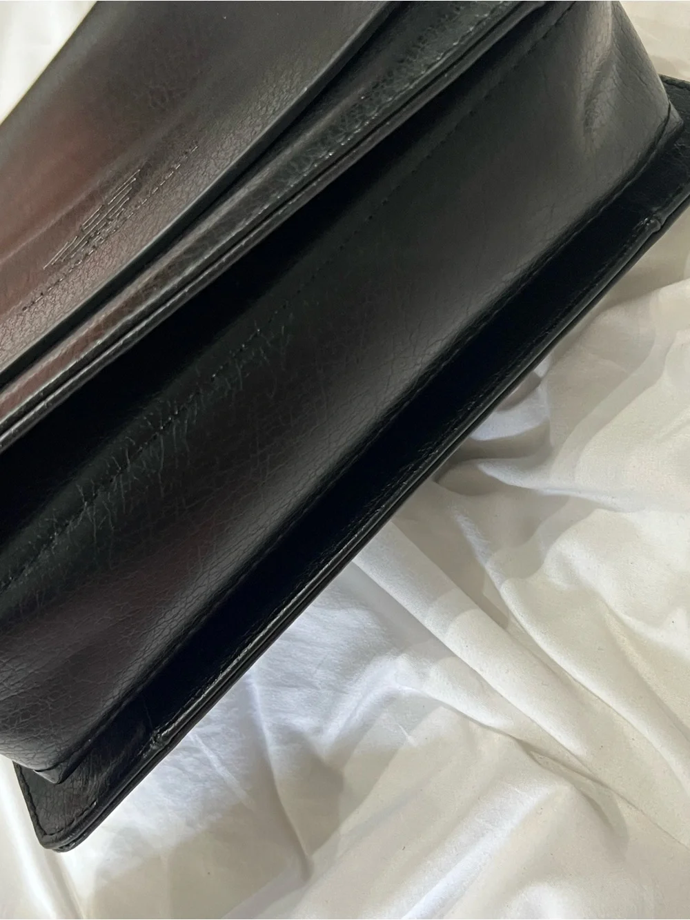 Vintage Giorgio Armani leather messenger bag